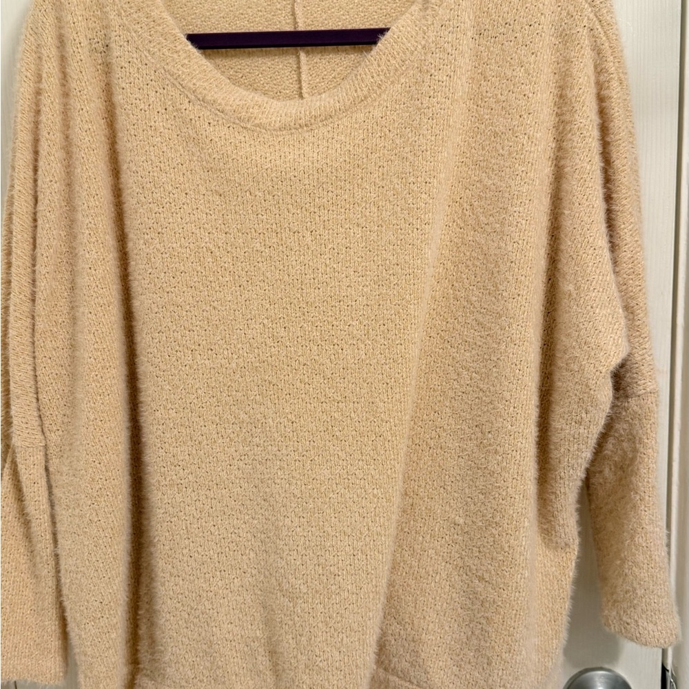 Pink Lily Soft Beige Crew Neck Sweater